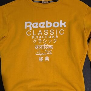 Reebok Mustard Sweatshirt with Multilingual Design